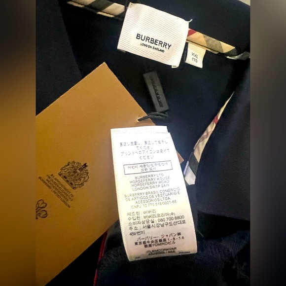 Burberry Polo Navy blue. Slim fit Medium. - Picture 5 of 10